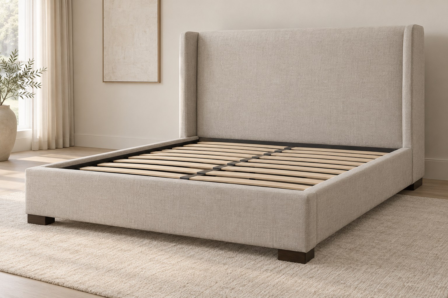 Linden Upholstered Bed with Wing Headboard — design preview