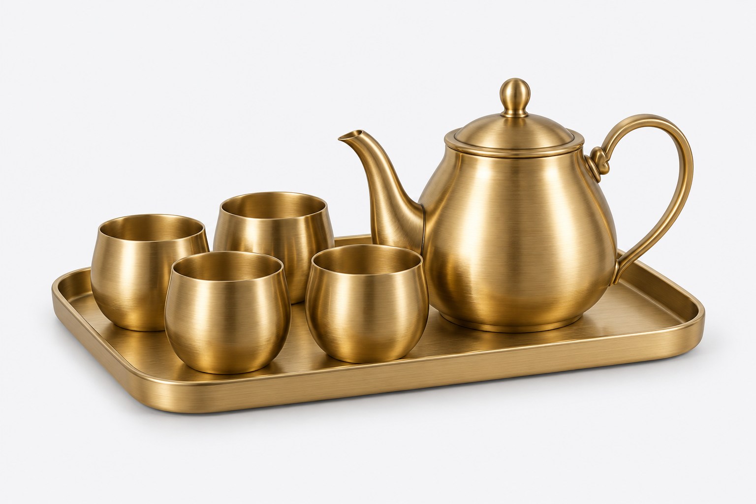 Mezze Brass-Tone Tea Service Set — design preview