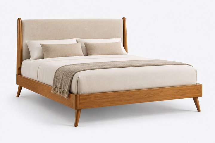 Nisa Mid-Century Queen Platform Bed — design preview