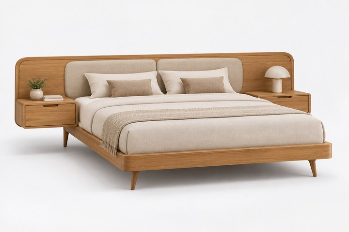 Nira Modular Bed with Integrated Nightstands — design preview