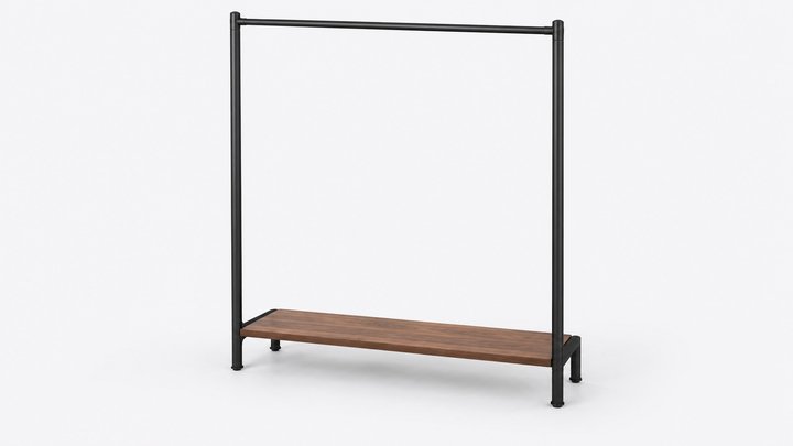 Zahir Freestanding Garment Rail with Shoe Shelf — design preview