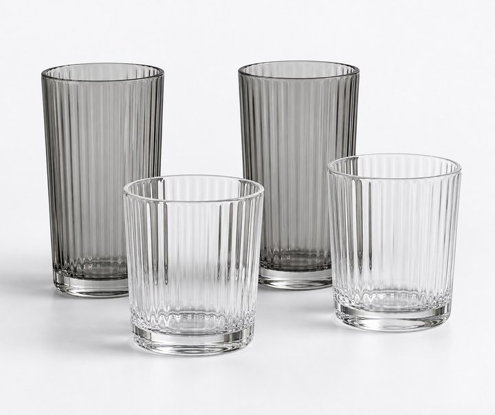Nila Ribbed Borosilicate Glass Set — design preview