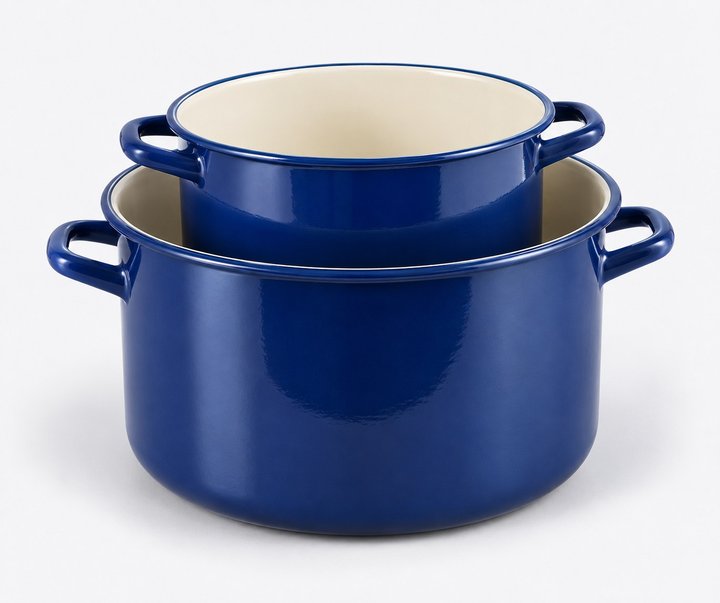 Raqs Enamel Stockpot Duo — design preview