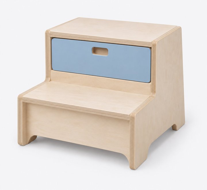 Hana Kids Step Stool with Drawer — design preview