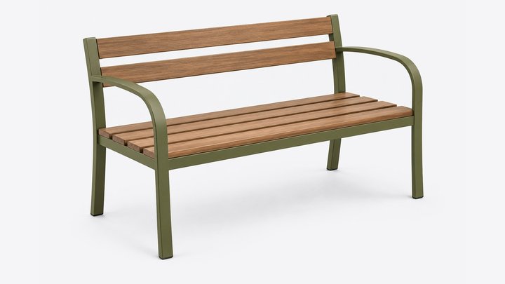 Kikar Twin-Rail Garden Bench — design preview