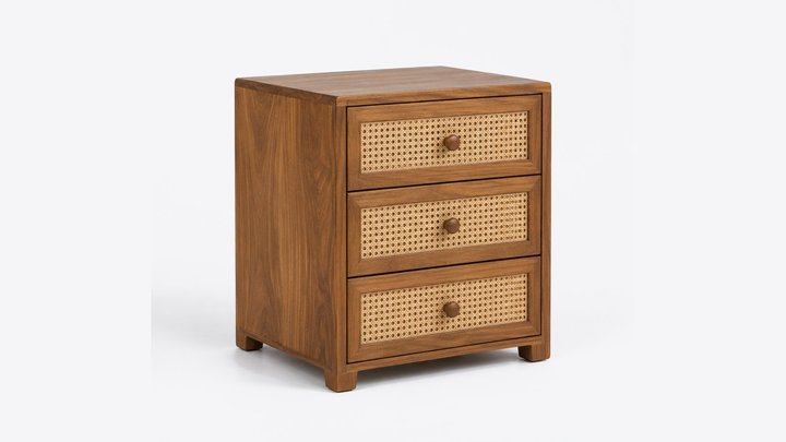 Sahaj Cane-Drawer Bedside Chest — design preview