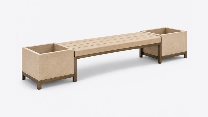 Dhoop Courtyard Planter Bench — design preview
