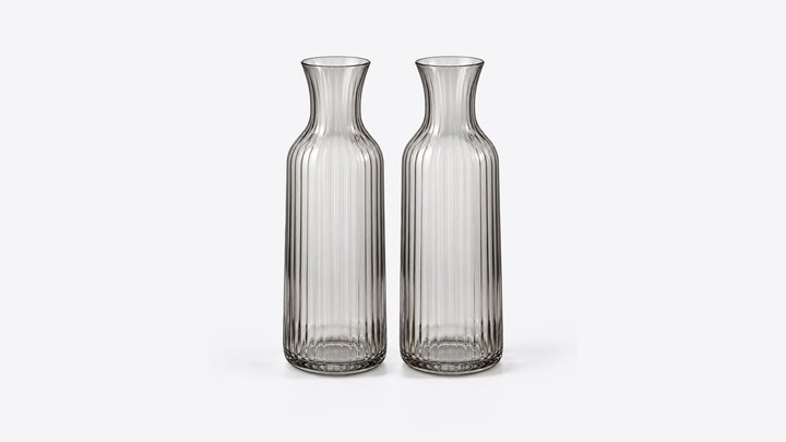 Narm Ribbed Glass Carafe Pair — design preview