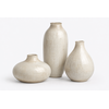 Riva Ceramic Vase Trio, three glazed ceramic vases in off-white and stone tones