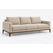 Ayla three-seat sofa in a bright living room, front three-quarter view