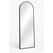 Full-length arched floor mirror in matte black metal frame, front view