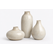 Riva Ceramic Vase Trio, three glazed ceramic vases in off-white and stone tones