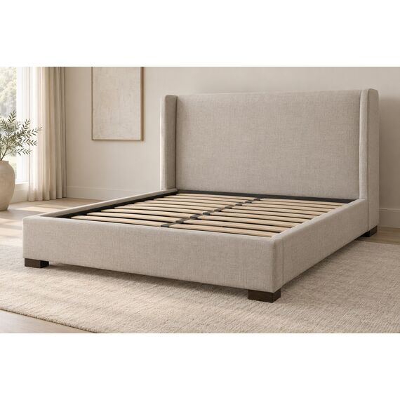 Linden Upholstered Bed with Wing Headboard — design preview