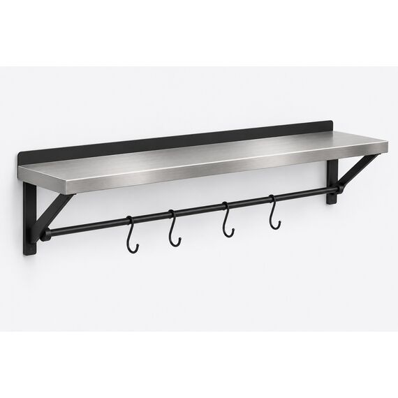 Naeem Wall-Mounted Pot Rack with Utensil Rail — design preview