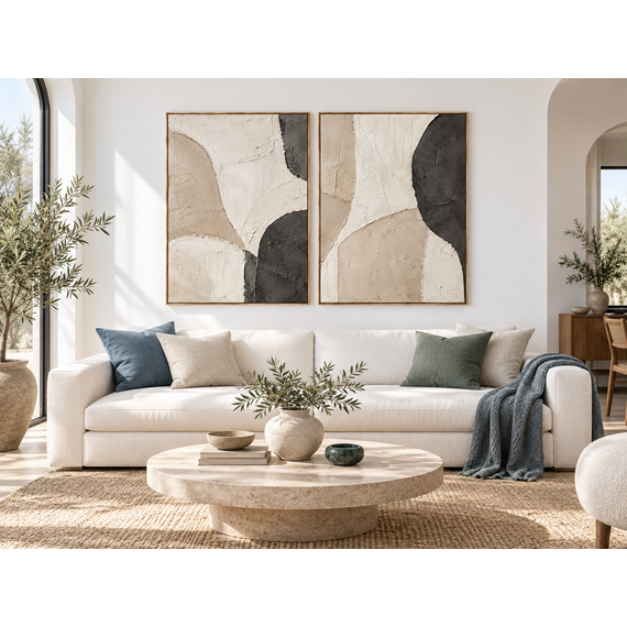 Close-up of the tactile textured finish on Sahar wall art