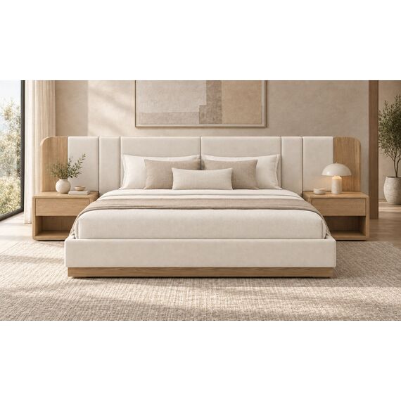 Mirae Modular Bed with Integrated Nightstands — design preview