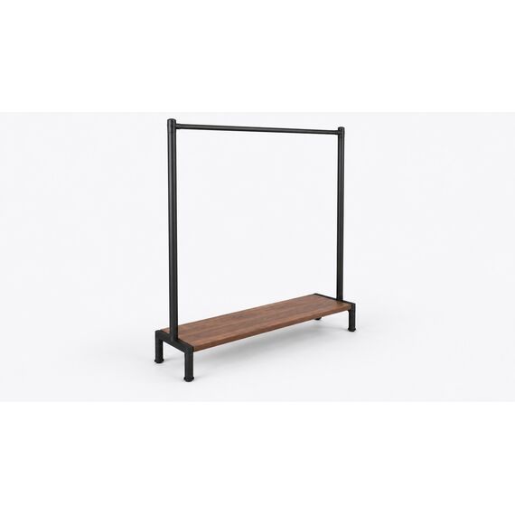 Zahir Freestanding Garment Rail with Shoe Shelf — design preview