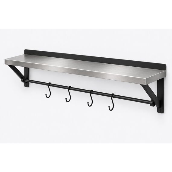 Naeem Wall-Mounted Pot Rack with Utensil Rail — design preview