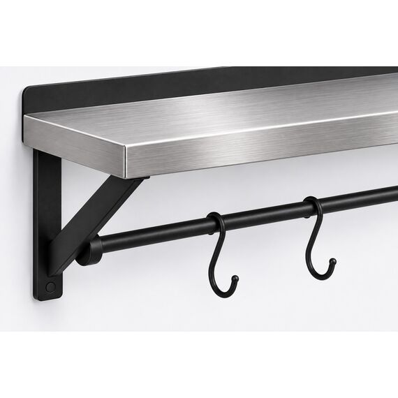 Naeem Wall-Mounted Pot Rack with Utensil Rail — design preview
