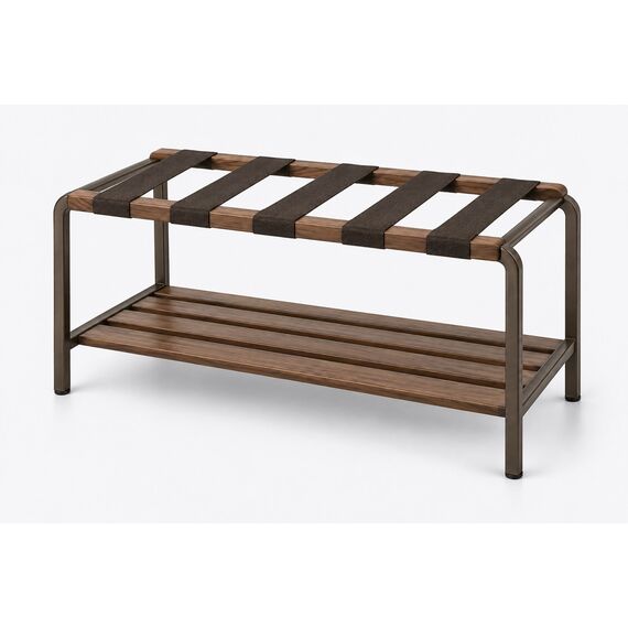 Saffron Hotel Luggage Bench with Shoe Shelf — design preview