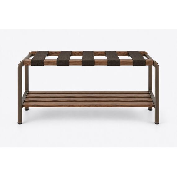 Saffron Hotel Luggage Bench with Shoe Shelf — design preview