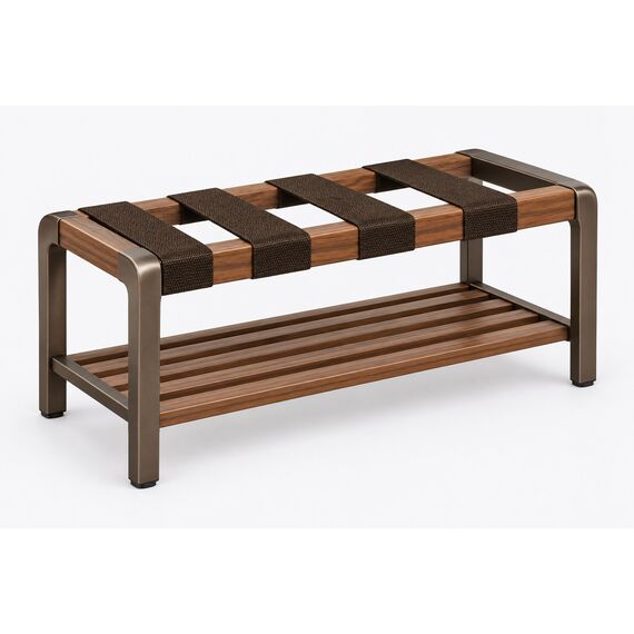 Saffron Hotel Luggage Bench with Shoe Shelf — design preview