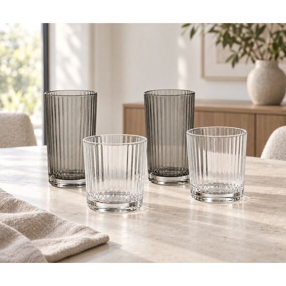 Nila Ribbed Borosilicate Glass Set — design preview