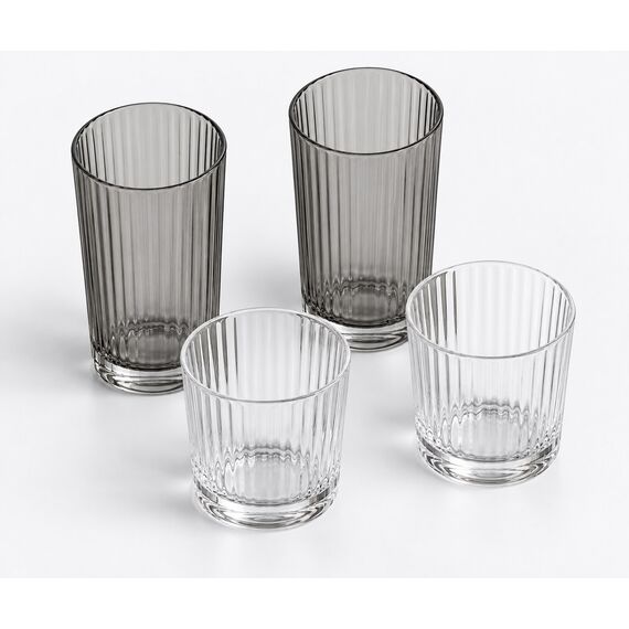 Nila Ribbed Borosilicate Glass Set — design preview