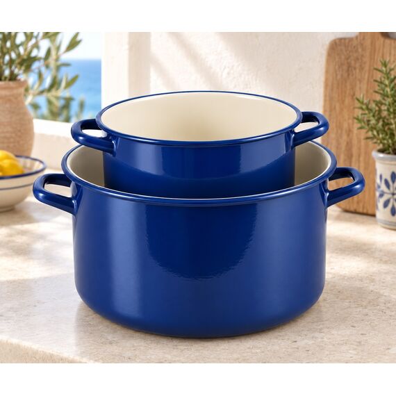Raqs Enamel Stockpot Duo — design preview