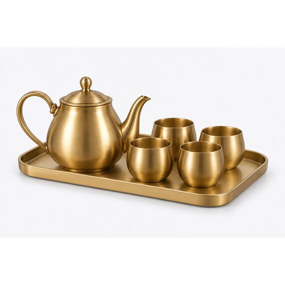 Mezze Brass-Tone Tea Service Set — design preview