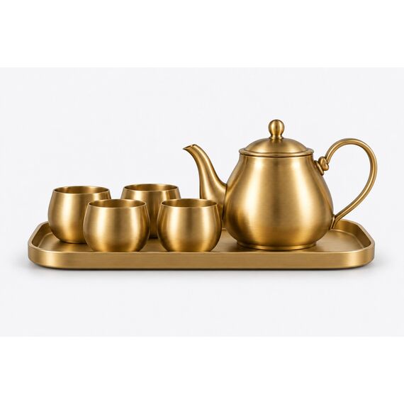 Mezze Brass-Tone Tea Service Set — design preview