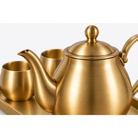 Mezze Brass-Tone Tea Service Set — design preview