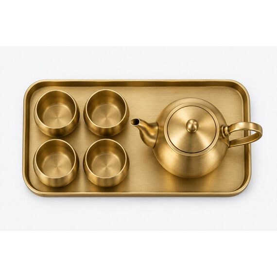 Mezze Brass-Tone Tea Service Set — design preview