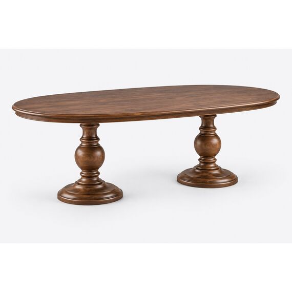 Chiniot Turned-Pedestal Dining Table — design preview