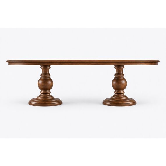 Chiniot Turned-Pedestal Dining Table — design preview