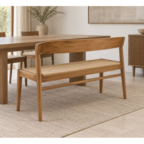 Baithak Curved-Back Dining Bench — design preview