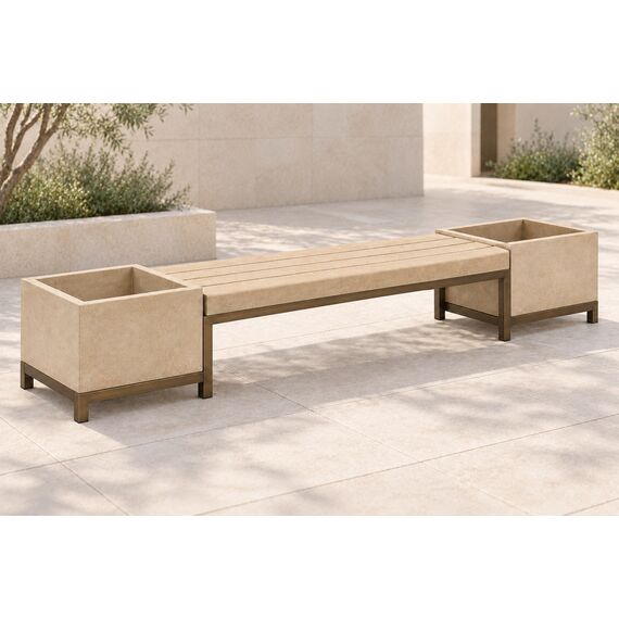 Dhoop Courtyard Planter Bench — design preview