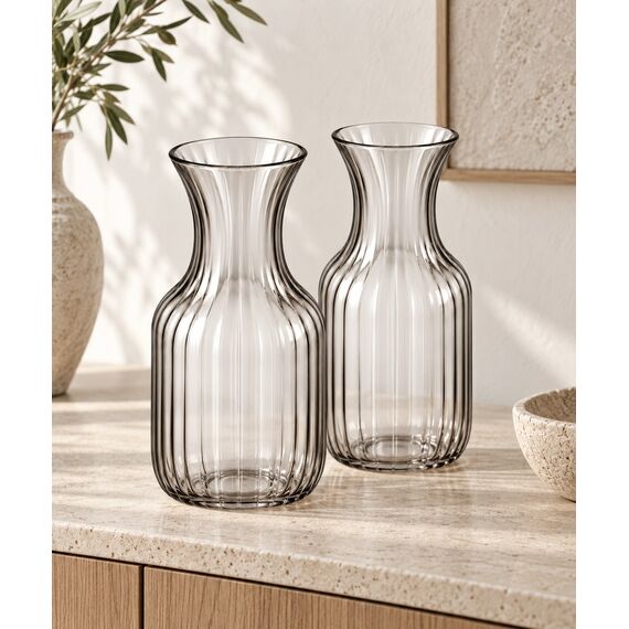 Narm Ribbed Glass Carafe Pair — design preview
