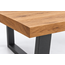 Close-up of wood veneer and powder-coated base finish